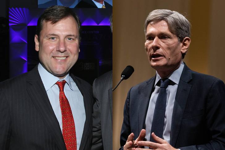 At left, Tom Kean Jr. attends a gala at the Liberty Science Center in Jersey City in 2018. At right, U.S. Rep. Tom Kean speaks on the one-year anniversary of the Jan. 6, 2021 attack at the U.S. Capitol. Kean, a Republican, is challenging incumbent Democrat Malinowski in the 7th Congressional District.